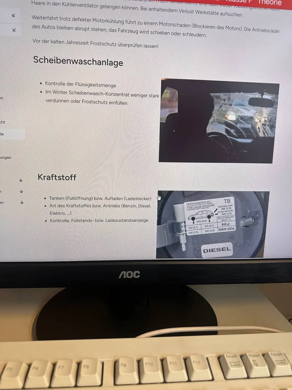 Kühlung Waschanlage Kraftstoff